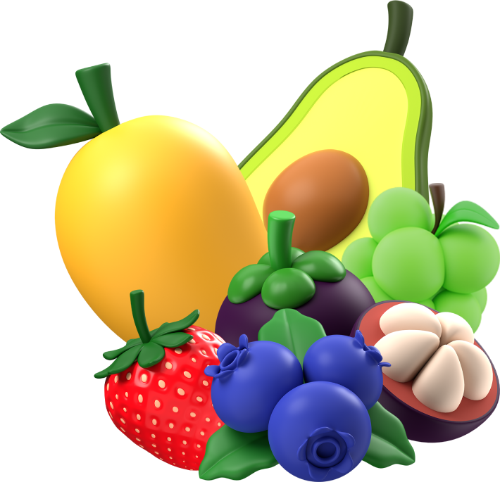 Đa dạng hoa quả tươi nhất HN - 11 loại: dâu, xoài, bơ, nho, nhãn, cherry, kiwi, chanh leo, chanh vàng, việt quất, dưa lưới